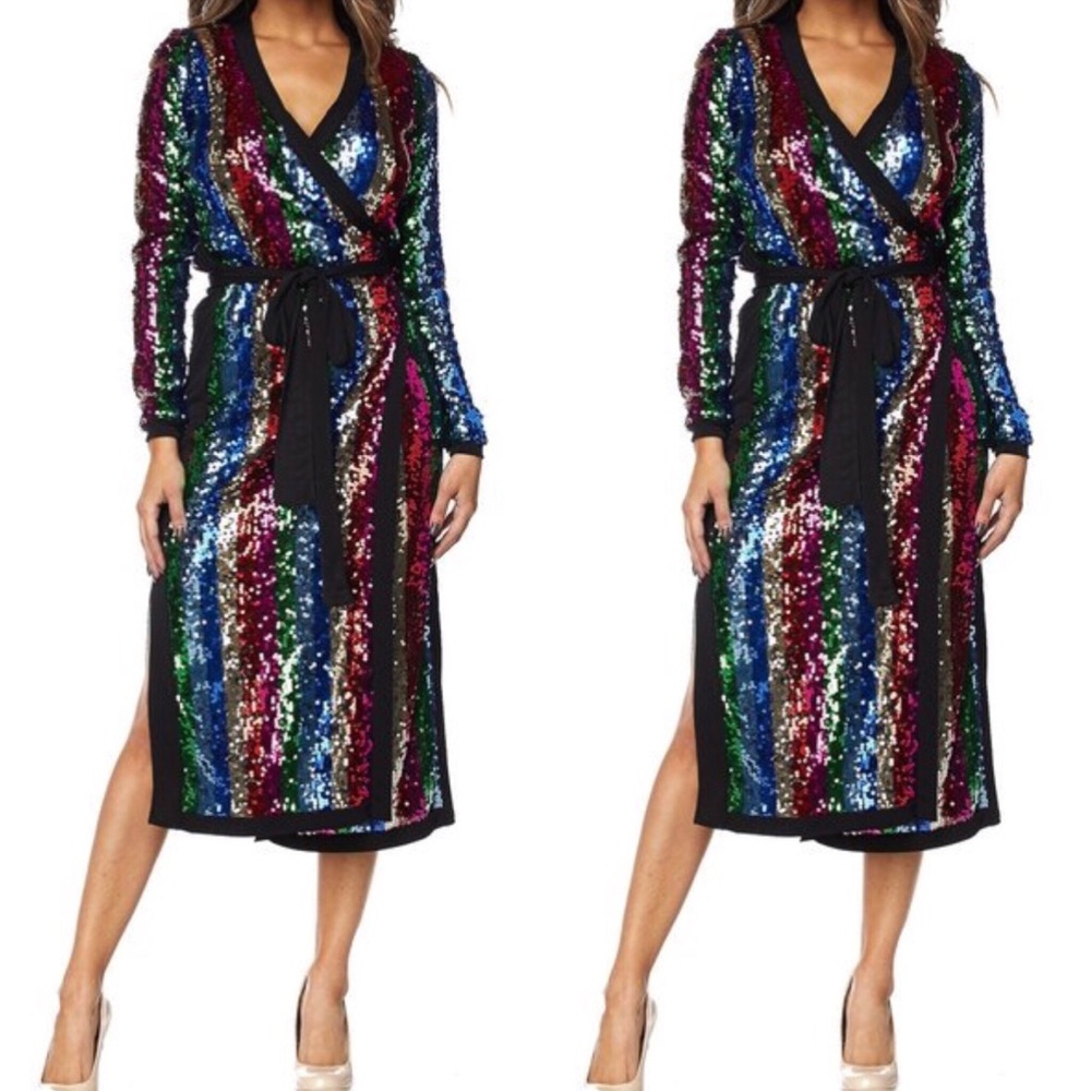 LAST ONE!! Rainbow Sequin midi dress/duster. - Picture 2 of 8